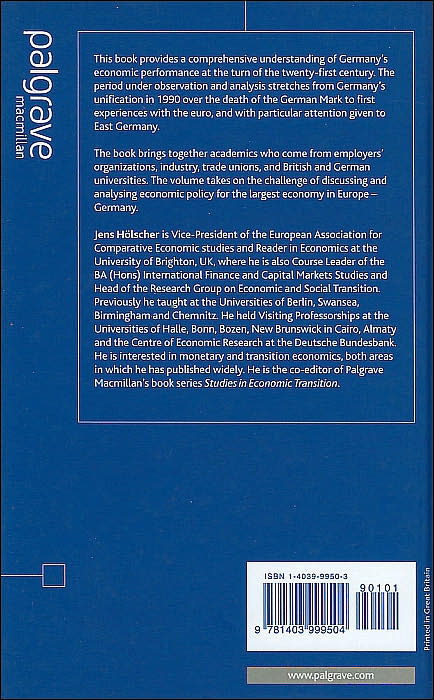 Germany's Economic Performance: From Unification to Euroization