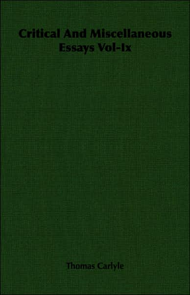 Critical And Miscellaneous Essays Vol-Ix