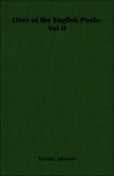 Lives of the English Poets-Vol II