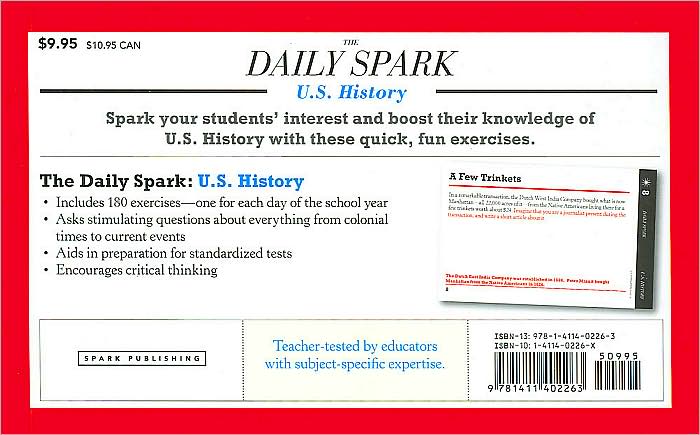 U.S. History (The Daily Spark): 180 Easy-to-Use Lessons and Class Activities!