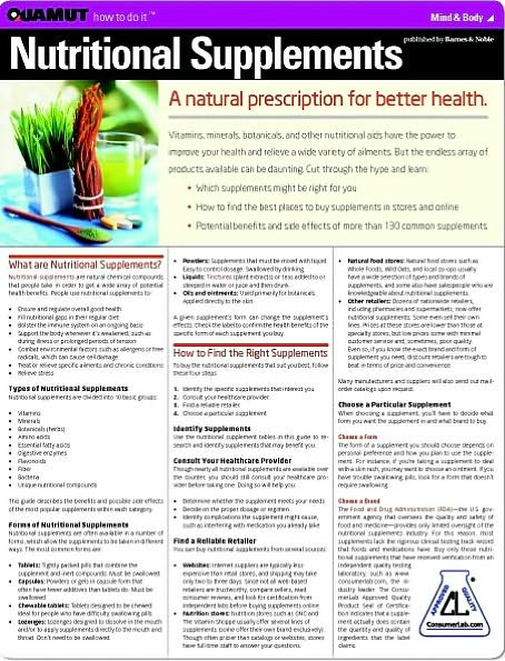 Nutritional Supplements (Quamut)