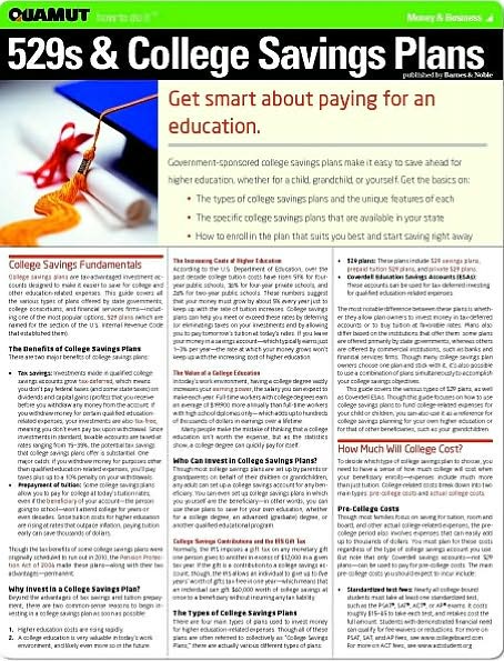 529s and College Savings Plans (Quamut)