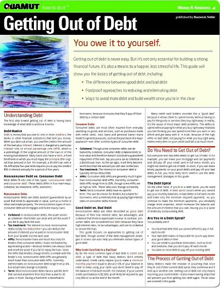 Getting Out of Debt (Quamut)