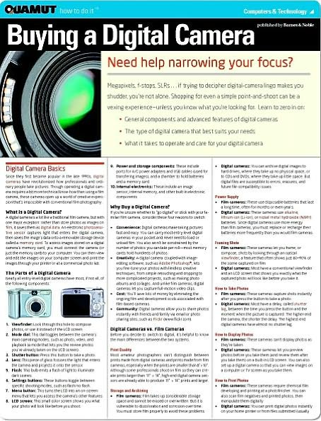 Buying a Digital Camera (Quamut)
