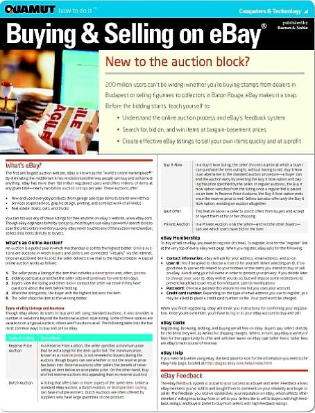 Buying & Selling on eBay (Quamut)