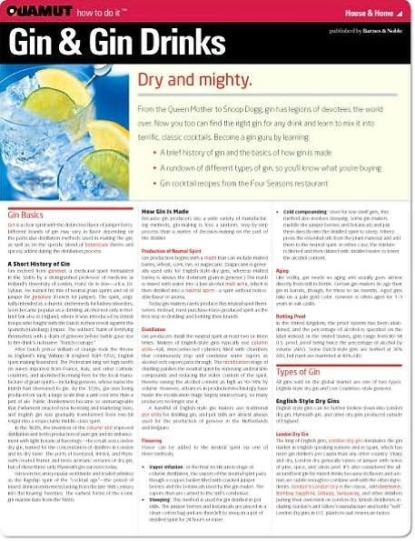 Gin & Gin Drinks (Quamut)