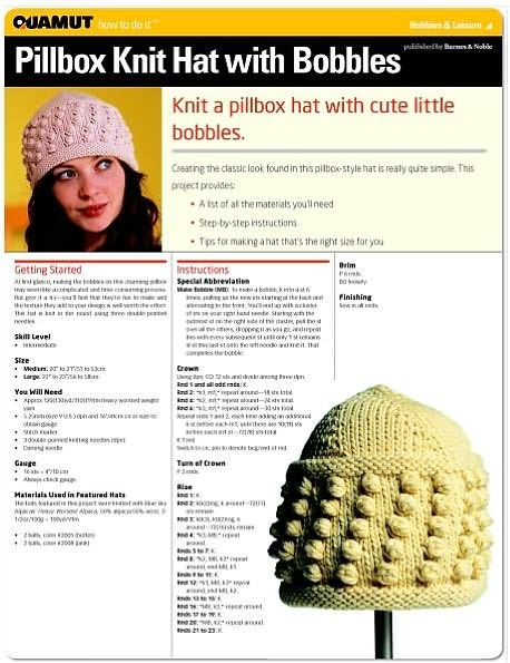 Knitting: Pillbox Knit Hat with Bobbles (Quamut)