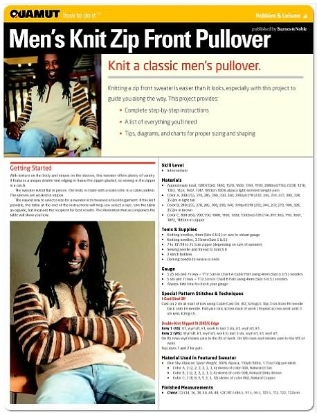 Knitting: Man's Knit Zip-Front Sweater (Quamut)