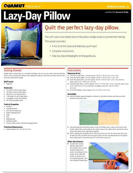 Quilting: Lazy Day Pillow (Quamut)