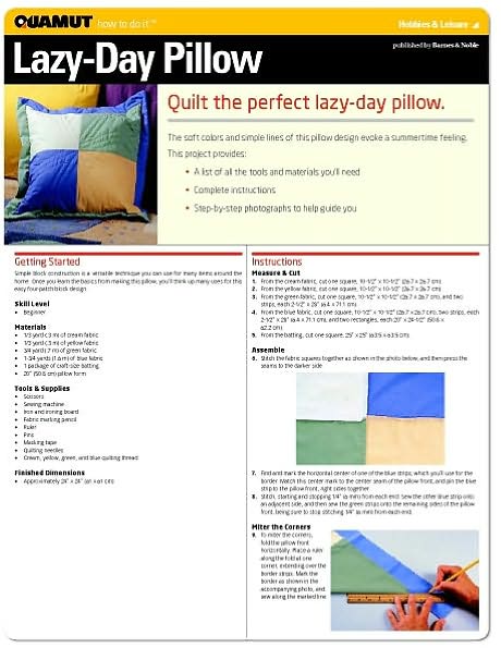 Quilting: Lazy Day Pillow (Quamut)