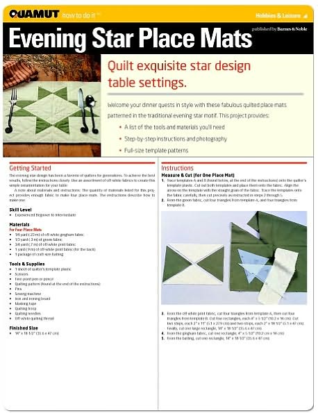 Quilting: Evening Star Place Mat (Quamut)