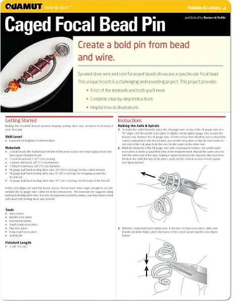 Jewelry--Beading: Caged Focal Bead Pin (Quamut)