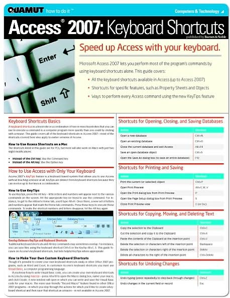 Access 2007 Keyboard Shortcuts (Quamut)