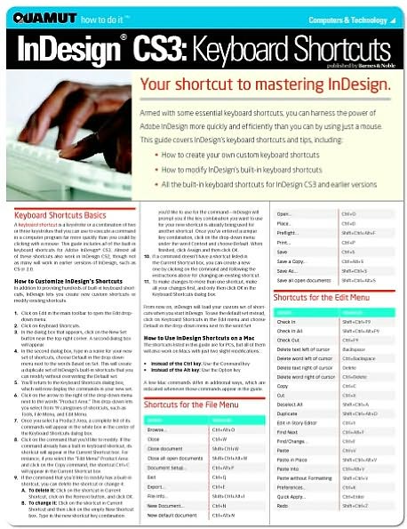 InDesign CS3 Keyboard Shortcuts (Quamut)