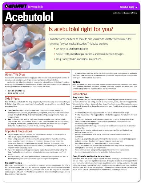 Acebutolol (Quamut)