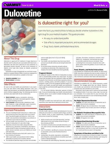 Duloxetine (Quamut)