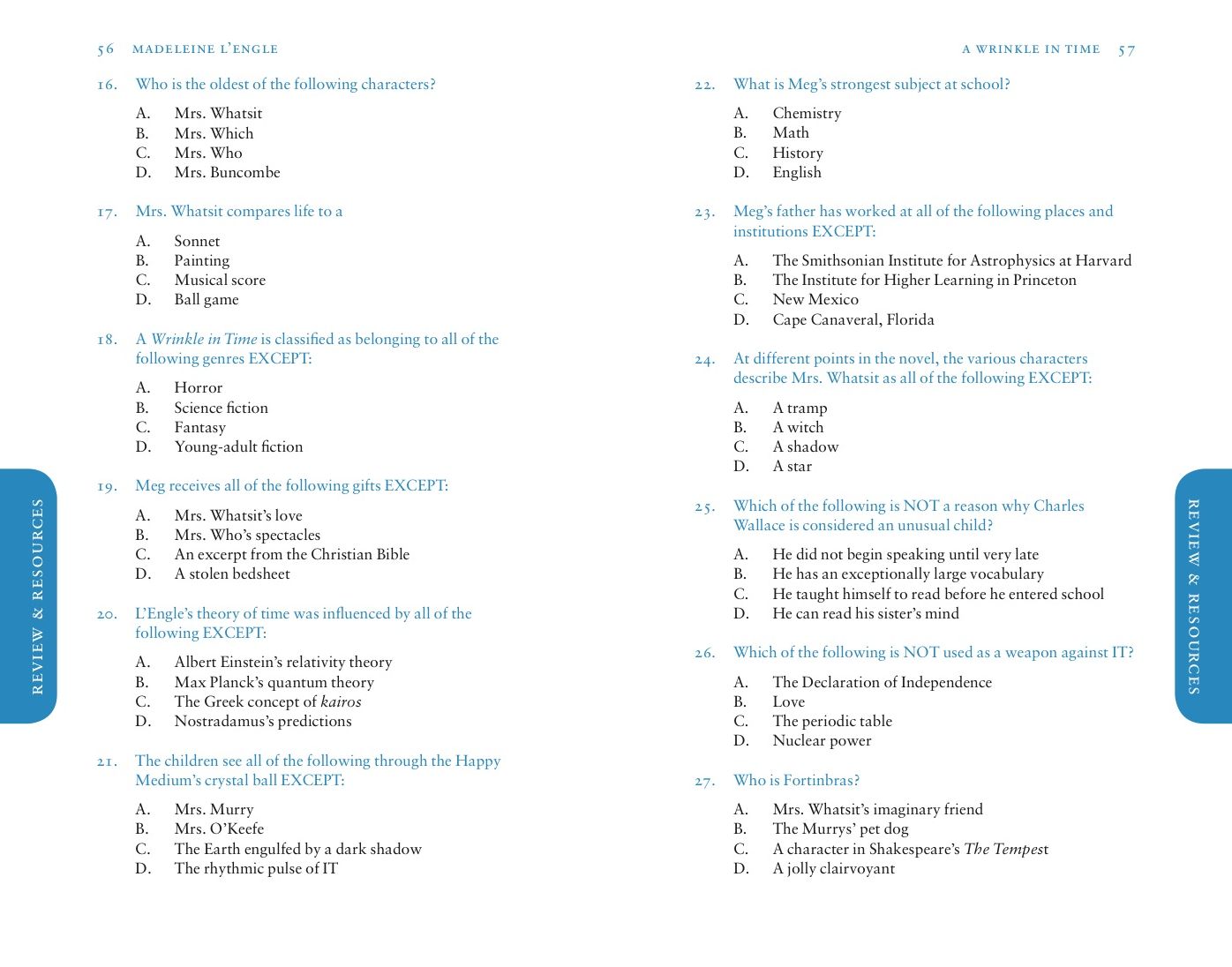 A Wrinkle in Time SparkNotes Literature Guide