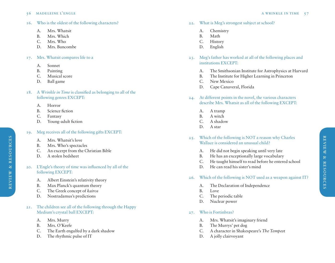 A Wrinkle in Time SparkNotes Literature Guide