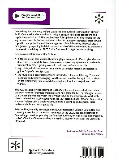 Counselling, Psychotherapy and the Law