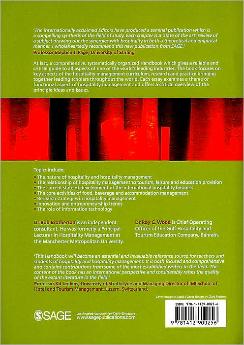 The Sage Handbook of Hospitality Management