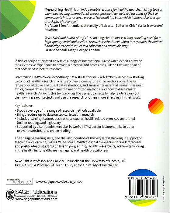 Researching Health: Qualitative, Quantitative and Mixed Methods