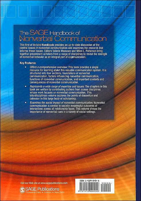 The SAGE Handbook of Nonverbal Communication