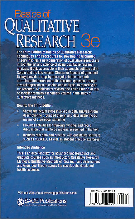 Basics of Qualitative Research: Techniques and Procedures for Developing Grounded Theory, 3rd Edition