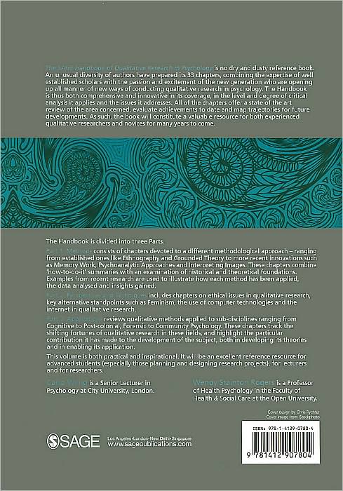 The SAGE Handbook of Qualitative Research in Psychology