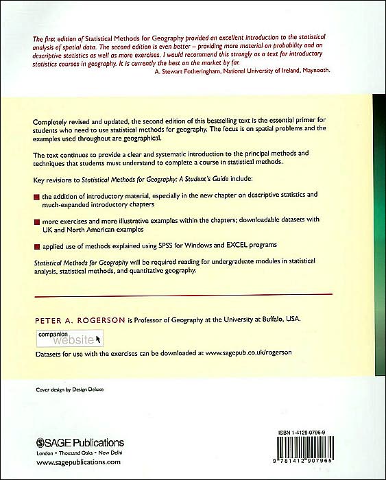 Statistical Methods for Geography: A Student's Guide