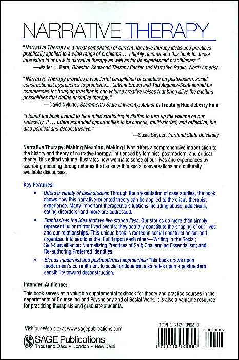 Narrative Therapy: Making Meaning, Making Lives