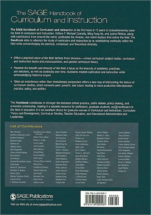 The SAGE Handbook of Curriculum and Instruction