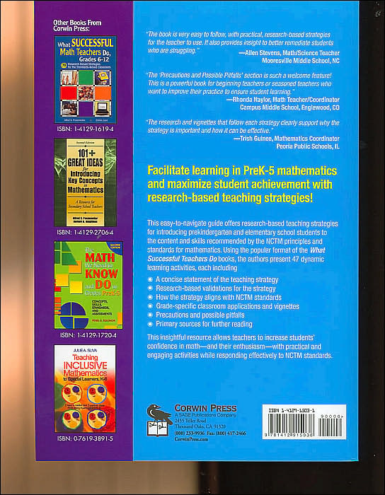 What Successful Math Teachers Do, Grades PreK-5: 47 Research-Based Strategies for the Standards-Based Classroom
