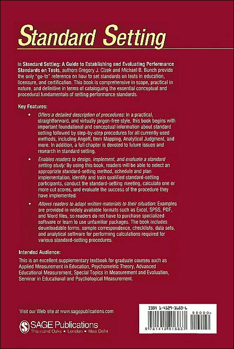 Standard Setting: A Guide to Establishing and Evaluating Performance Standards on Tests