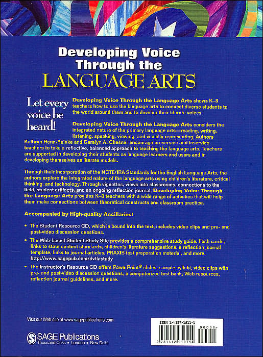 Developing Voice Through The Language Arts [With Cdrom]
