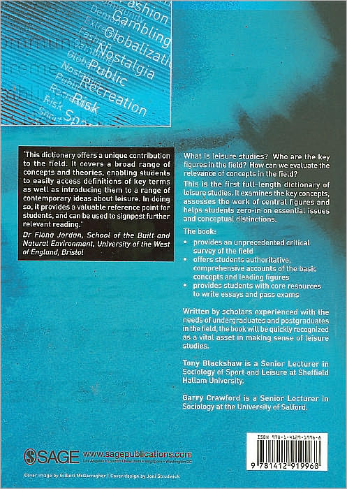 The SAGE Dictionary of Leisure Studies