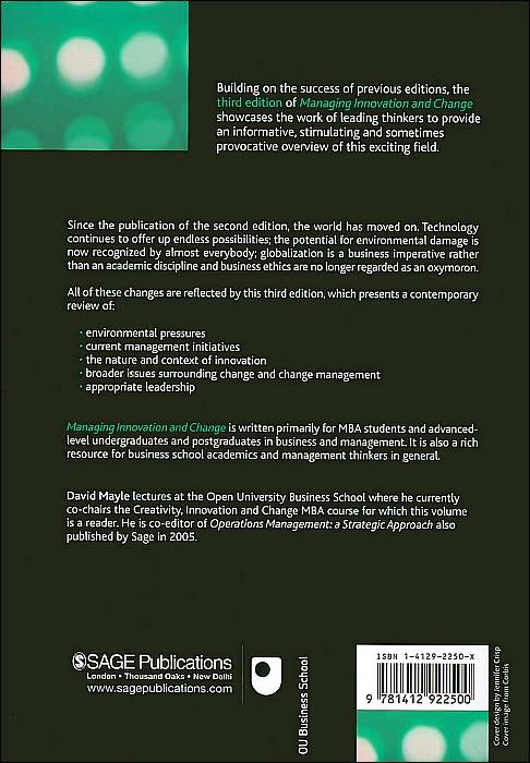 Managing Innovation and Change