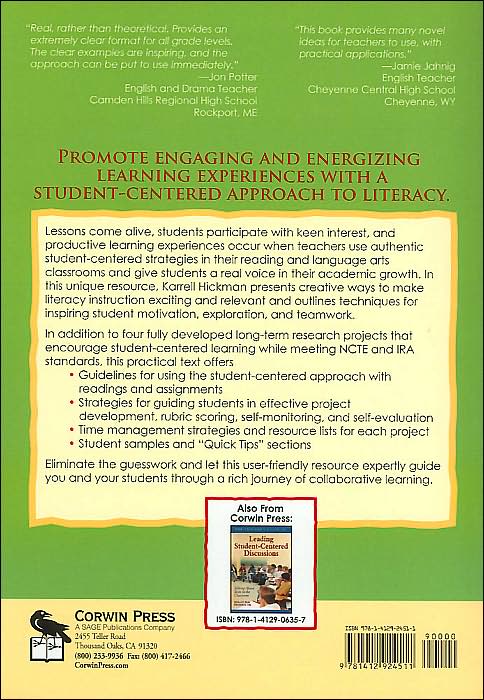 Literacy Projects for Student-Centered Classrooms: Tips and Lessons to Engage Students