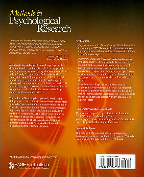 Methods in Psychological Research