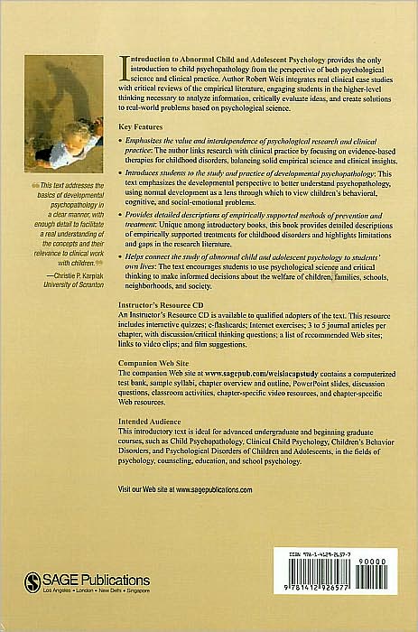 Introduction to Abnormal Child and Adolescent Psychology