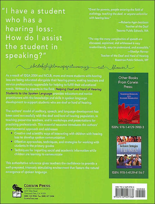 Helping Deaf and Hard of Hearing Students to Use Spoken Language: A Guide for Educators and Families