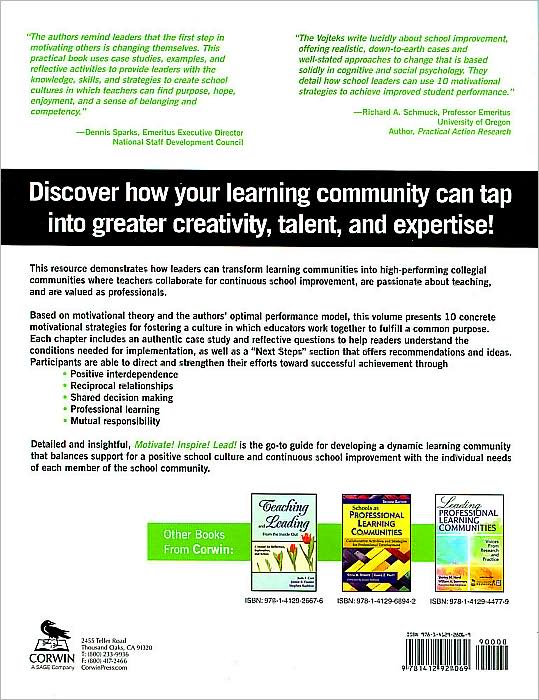 Motivate! Inspire! Lead!: 10 Strategies for Building Collegial Learning Communities