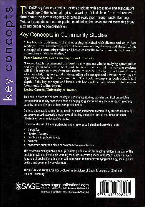 Key Concepts in Community Studies (Sage Key Concepts Series)
