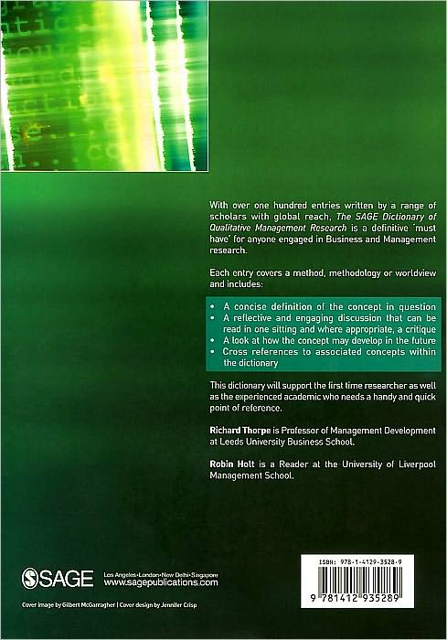 The SAGE Dictionary of Qualitative Management Research