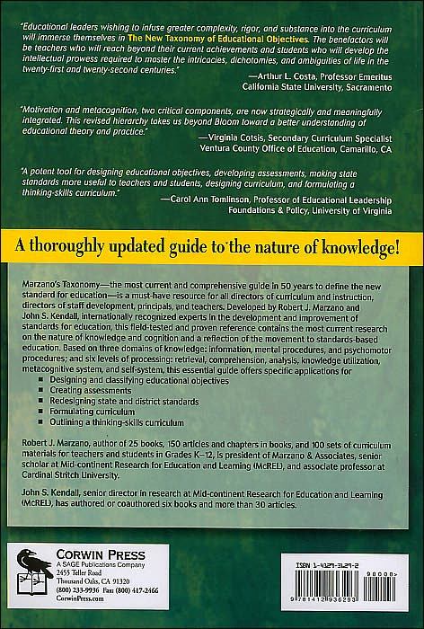 The New Taxonomy of Educational Objectives