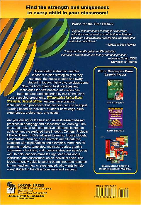Differentiated Instructional Strategies: One Size Doesn't Fit All