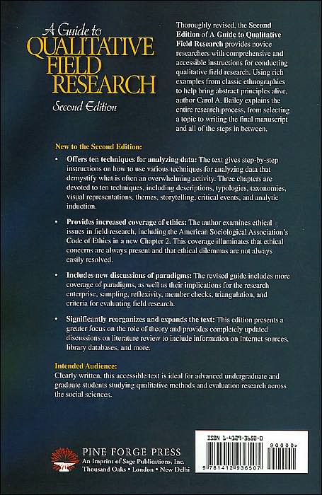 A Guide to Qualitative Field Research