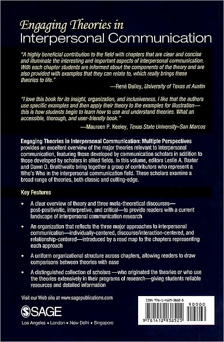 Engaging Theories in Interpersonal Communication: Multiple Perspectives