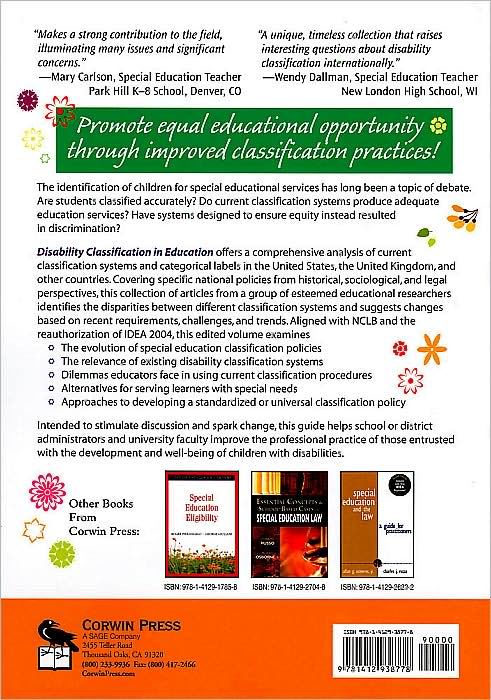 Disability Classification in Education: Issues and Perspectives