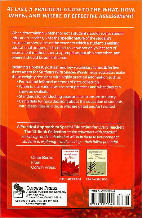 Effective Assessment for Students With Special Needs: A Practical Guide for Every Teacher