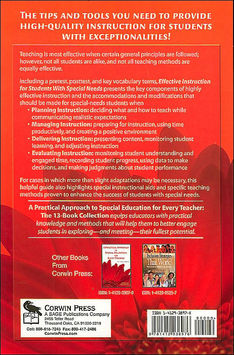 Effective Instruction for Students With Special Needs: A Practical Guide for Every Teacher (Practical Approach to Special Education for Every Teacher)
